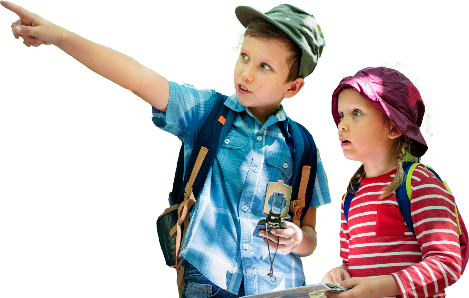 image of kids pointing